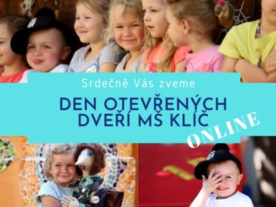 Den otevřených dveří MŠ Klíč ONLINE 8.4.